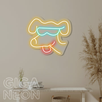 ANIMAL NEON SIGN - COOL DOG WITH GLASSES