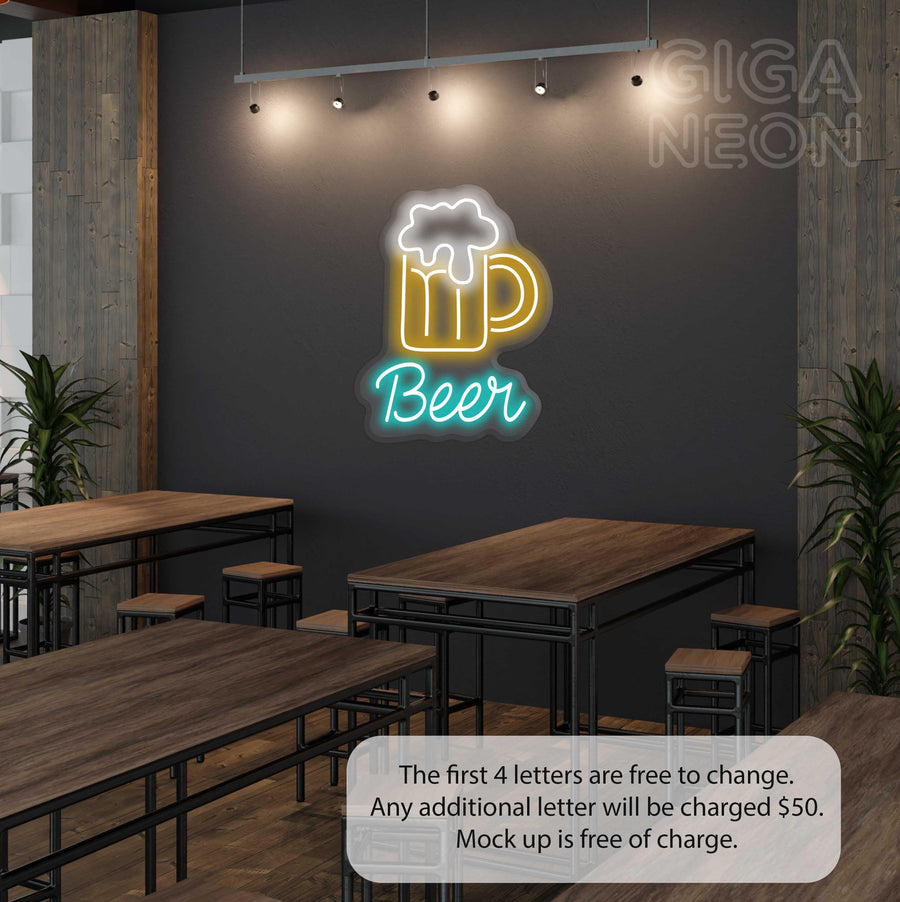 Brinks - Beer With Text Neon Sign - GIGA NEON