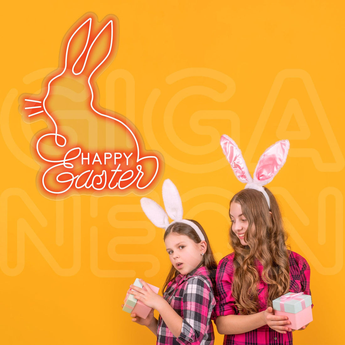 Easter Pink Bunny LED NEON SIGN - GIGA NEON
