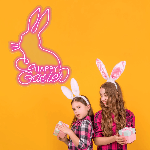 Easter Pink Bunny LED NEON SIGN - GIGA NEON