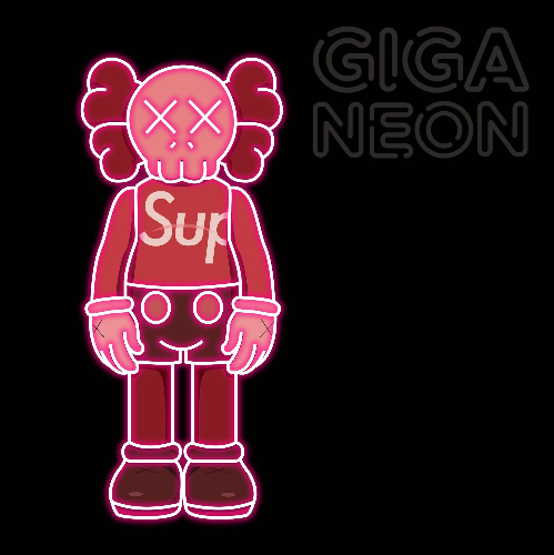 Kaws Neon Sign 1009  Colour Background 445 x 1000mm