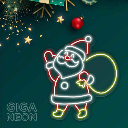 CHRISTMAS NEON SIGNS - HAPPY SANTA