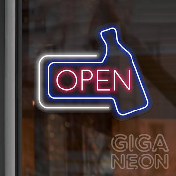 OPEN SIGN - OPEN LIGHT WITH BOTTLE - GIGA NEON