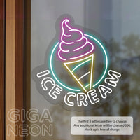 FOOD-SOFT SERVE WITH TEXT NEON SIGN - GIGA NEON