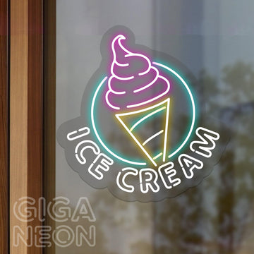 FOOD-SOFT SERVE WITH TEXT NEON SIGN - GIGA NEON