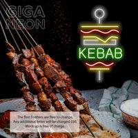 FOOD-KEBAB WITH TEXT NEON SIGN - GIGA NEON
