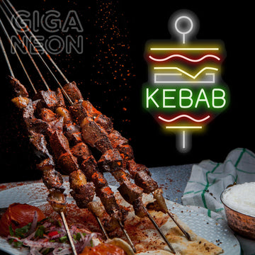 FOOD-KEBAB WITH TEXT NEON SIGN - GIGA NEON
