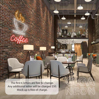 Drinks - Coffee With Text Neon Sign - GIGA NEON