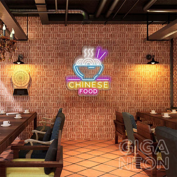 Food-Chinese Food with Text Neon Sign - GIGA NEON