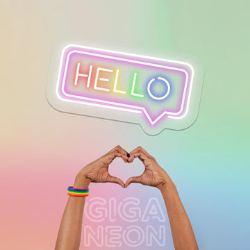 Rainbow - Hello & Pried Neon Sign - GIGA NEON