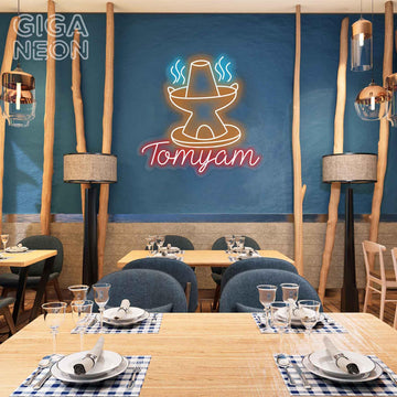 Food-Tom Yum Soup with Text Neon Sign - GIGA NEON