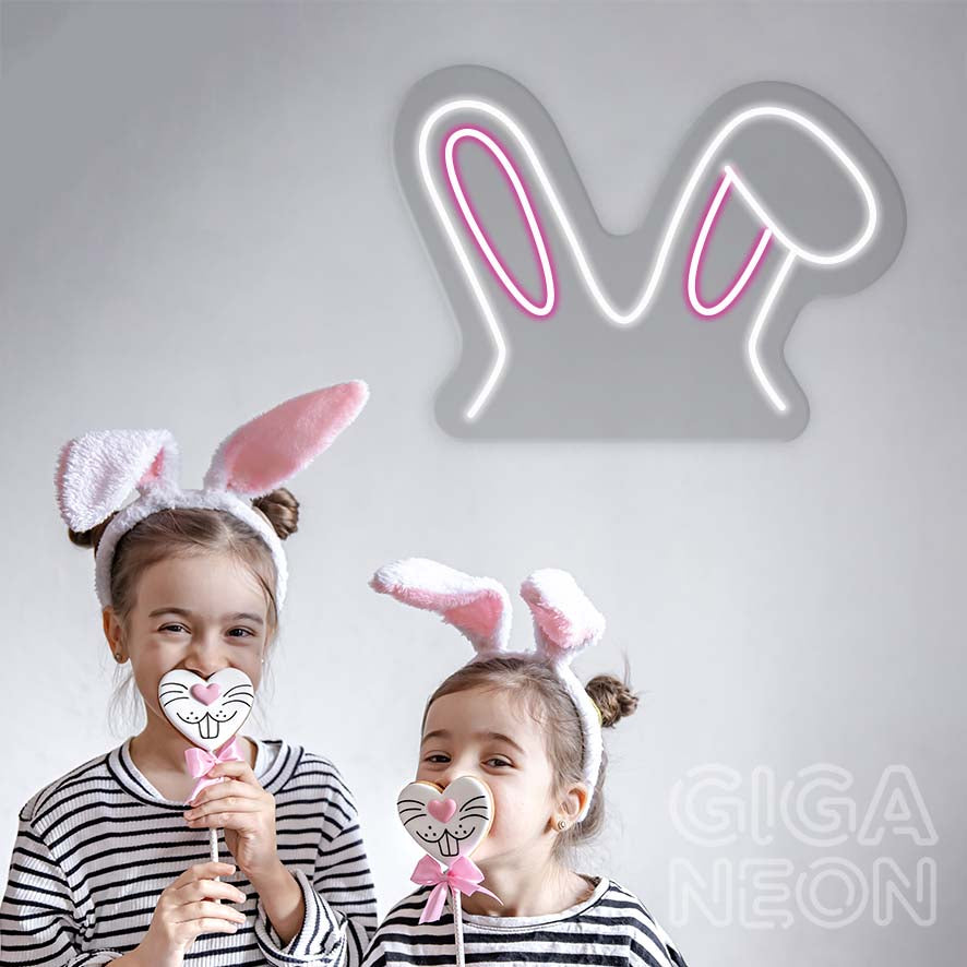 EASTER BUNNY EARS - TWO COLOUR NEON SIGN