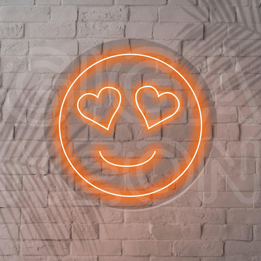Emoji - Heart Shape Eyes Emoji Neon Sign - GIGA NEON