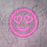 Emoji - Heart Shape Eyes Emoji Neon Sign - GIGA NEON
