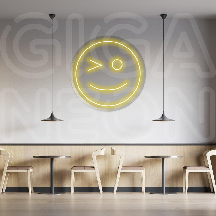 Emoji - Wink Emoji Neon Sign - GIGA NEON